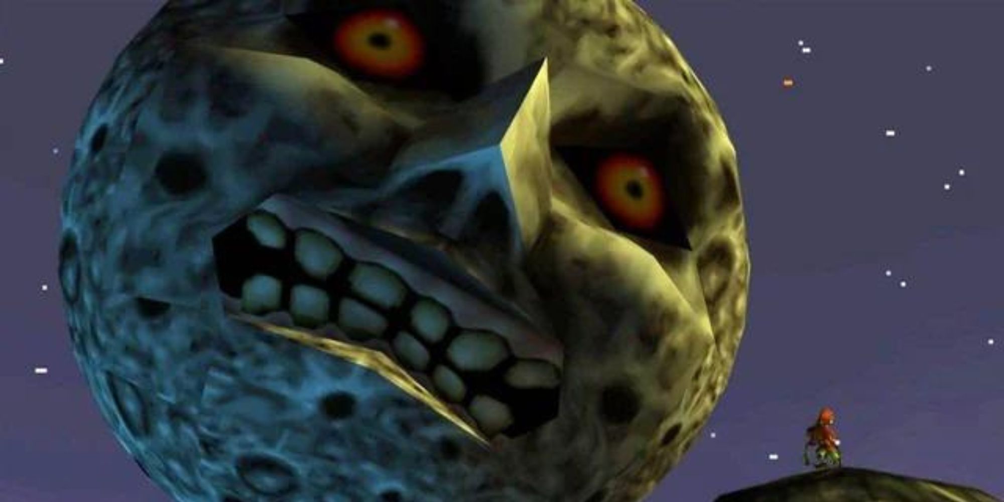 Skull Kid gazing at the moon in The Legend of Zelda: Majora's Mask