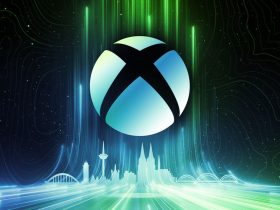 Xbox Gamescom 2023 logo featuring a stylized city skyline in green