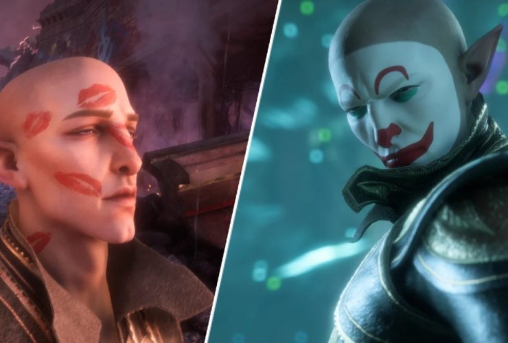 Yep, Dragon Age: The Veilguard modders are definitely cooking now: they've covered Solas' bald bonce in big wet sloppy kisses and clown makeup