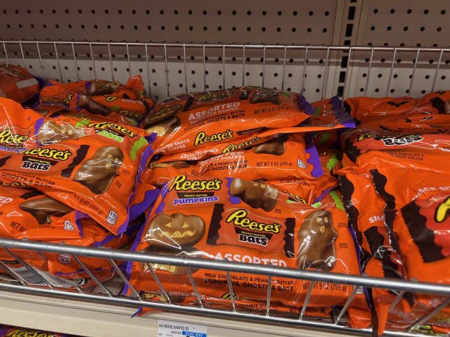 Chocolate candy in a grocery store aisle