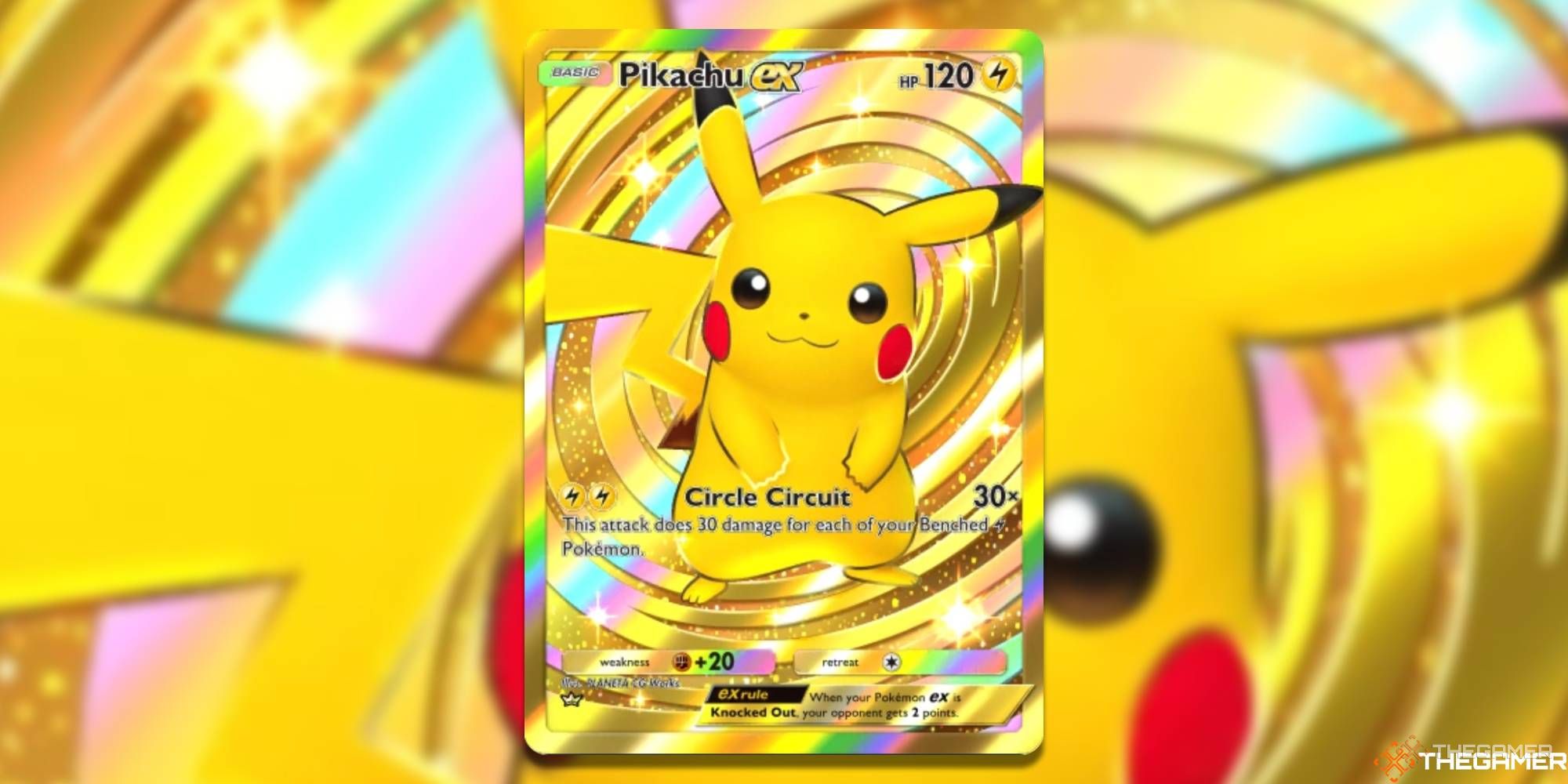 The Pikachu ex card is shown in Pokemon Pocket.