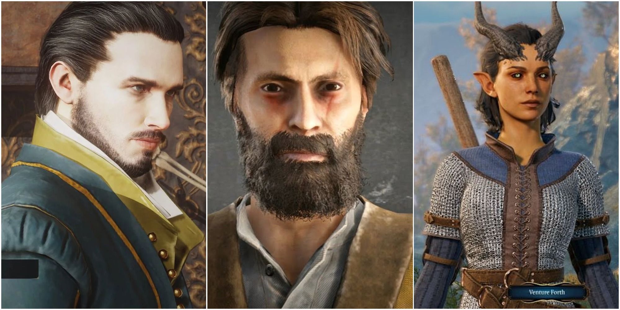 Character Creation screens - Greedfall, Red Dead Redemption 2, Baldurs Gate 3