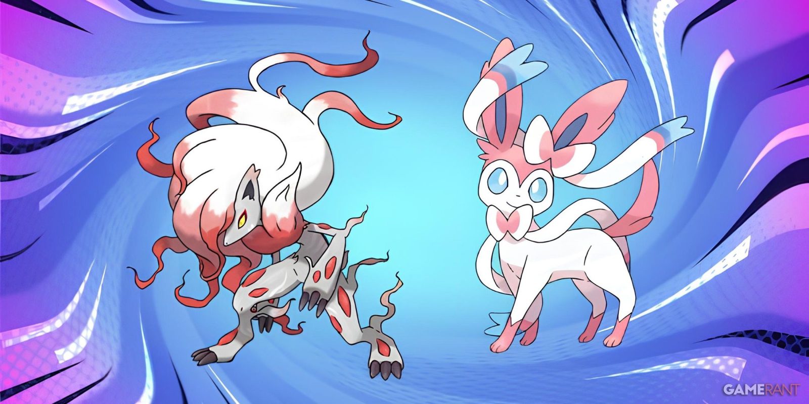 Pokemon Fan Designs Hisuian Zoroark and Sylveon Fusion Art