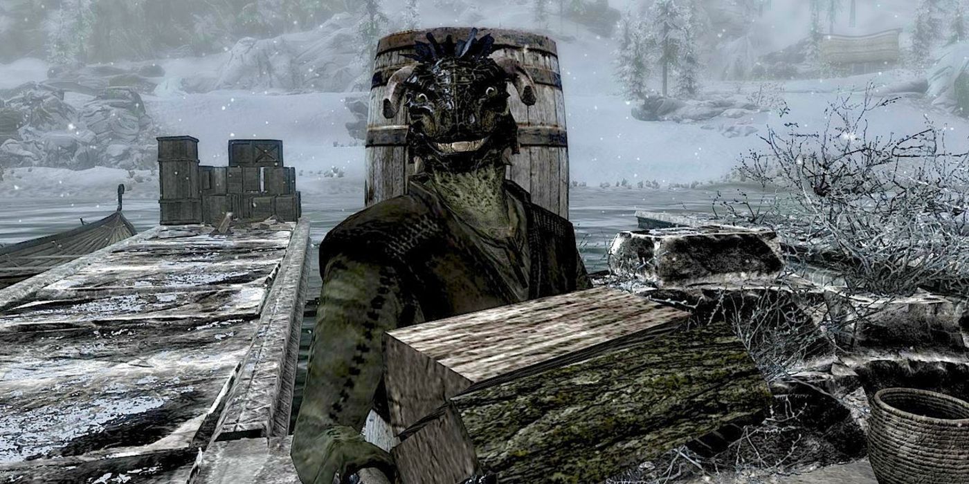 Scouts-Many-Marshes Argonian Blacksmith in Skyrim