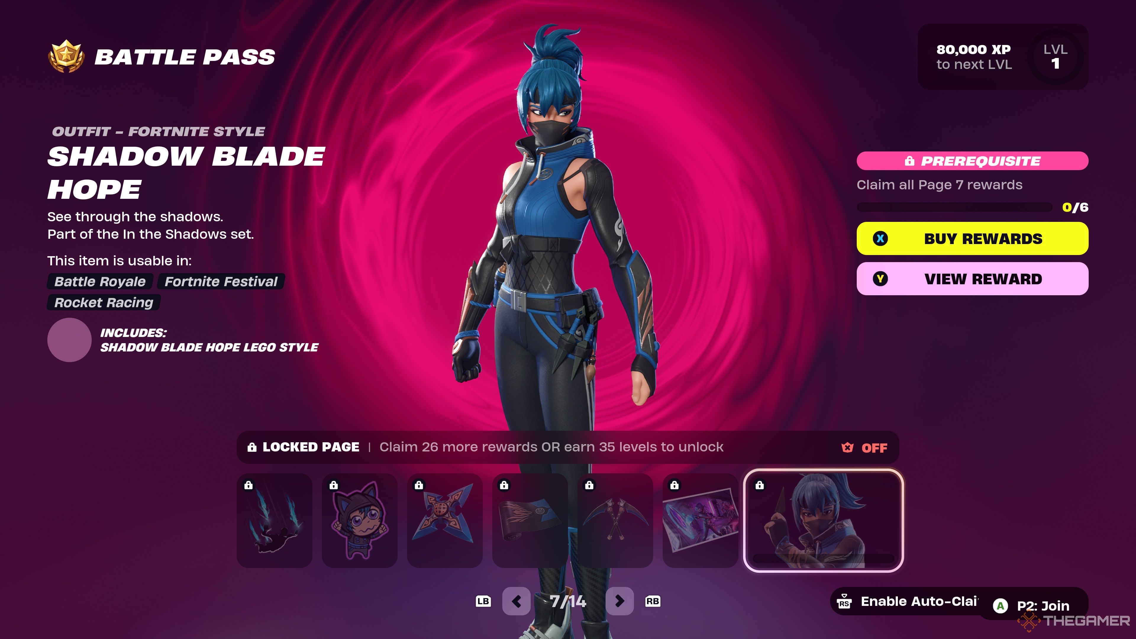 Fortnite Chapter 6 Season 1 Battle Pass page seven.