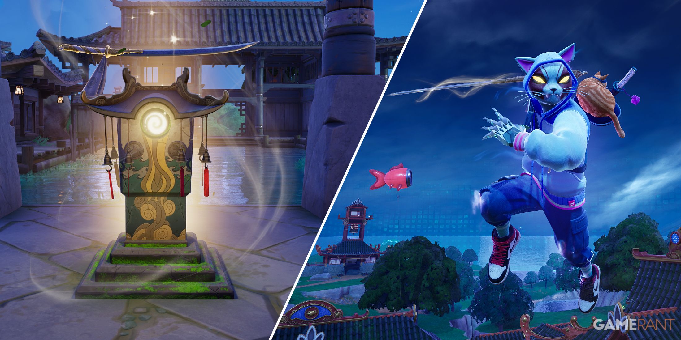 Split-image showcasing the Typhoon Blade in Fortnite