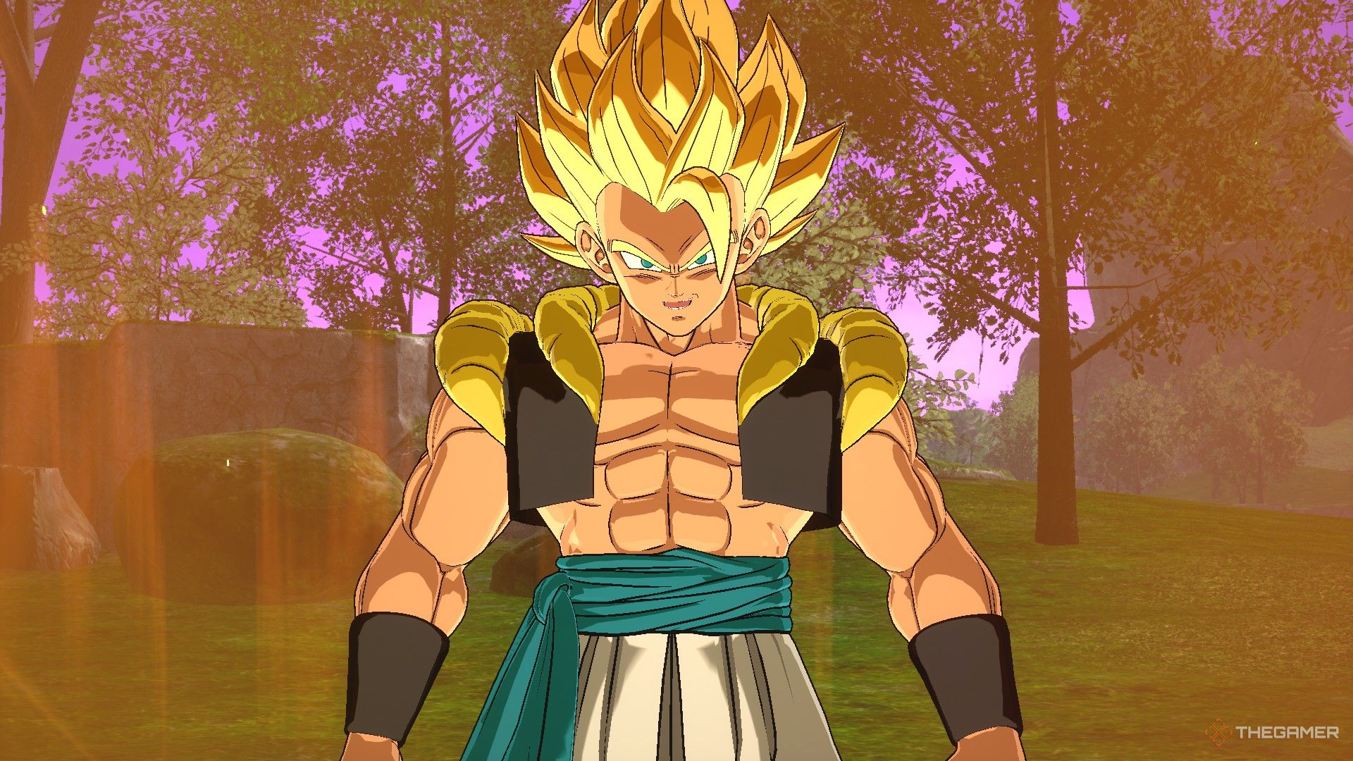 Dragon Ball Sparking Zero image showing Gogeta from Super as a Super Saiyan.