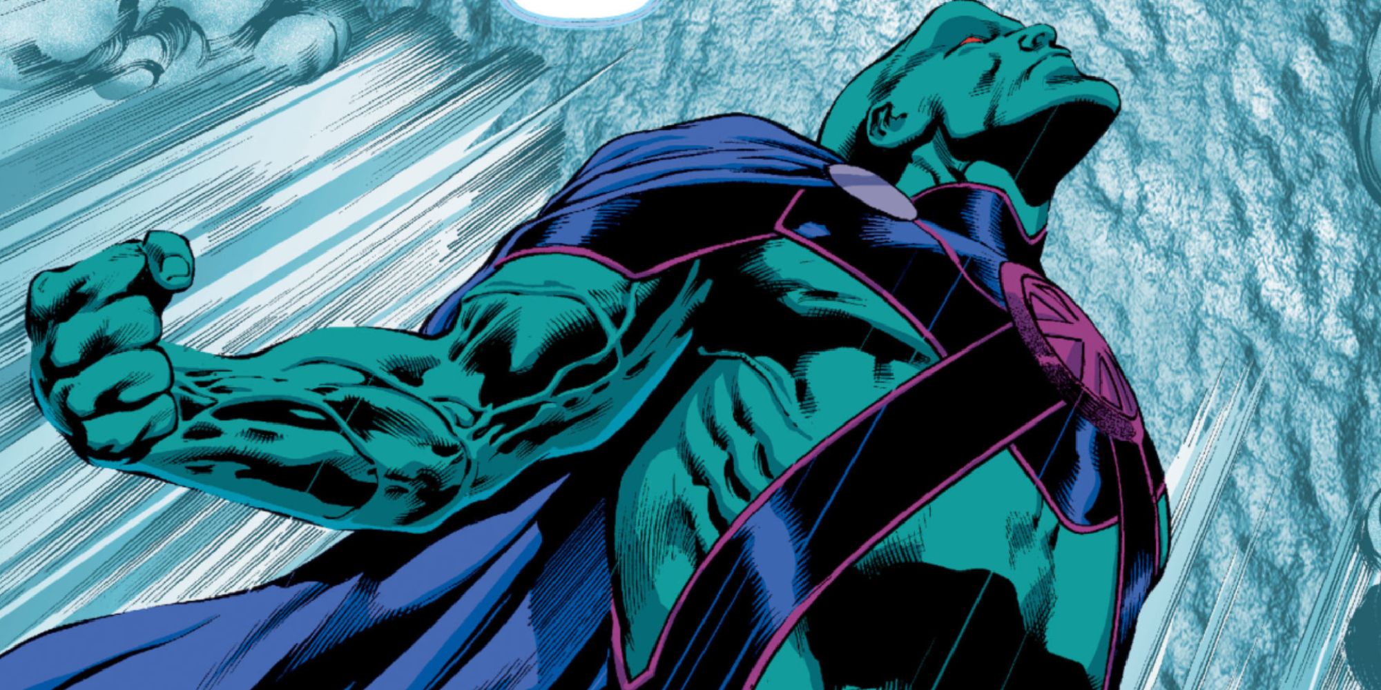 J'onn J'onzz flying into the sky in Martian Manhunter #1