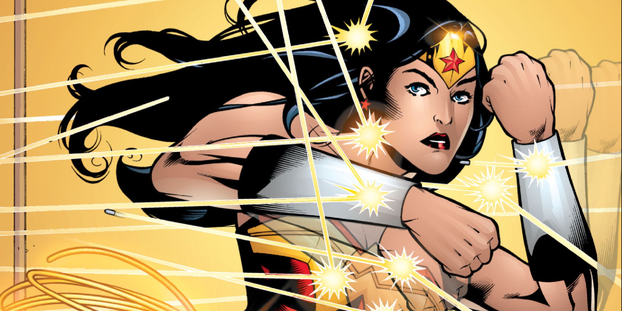 Diana Prince deflecting bullets with her bracers in Wonder Woman #205