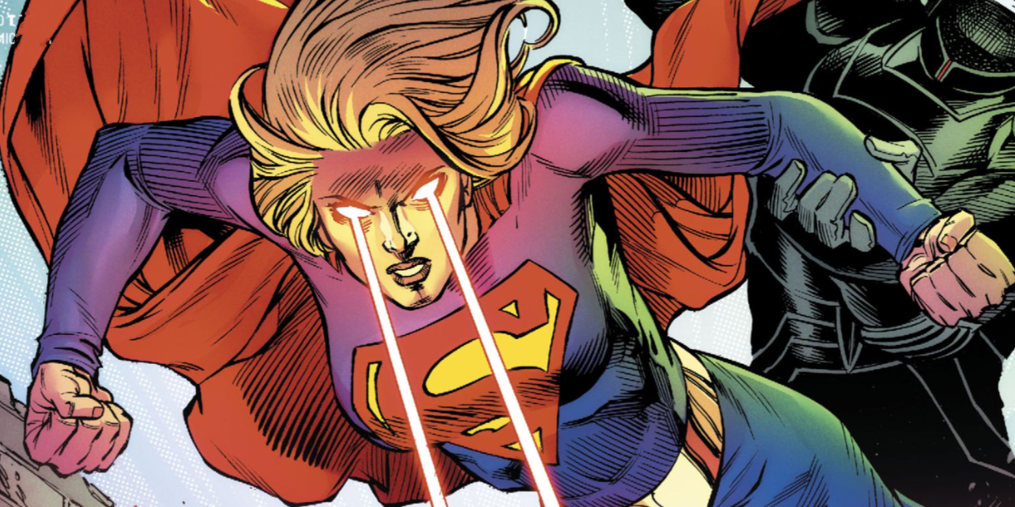 Kara Zor-El using her heat vision in Supergirl #34