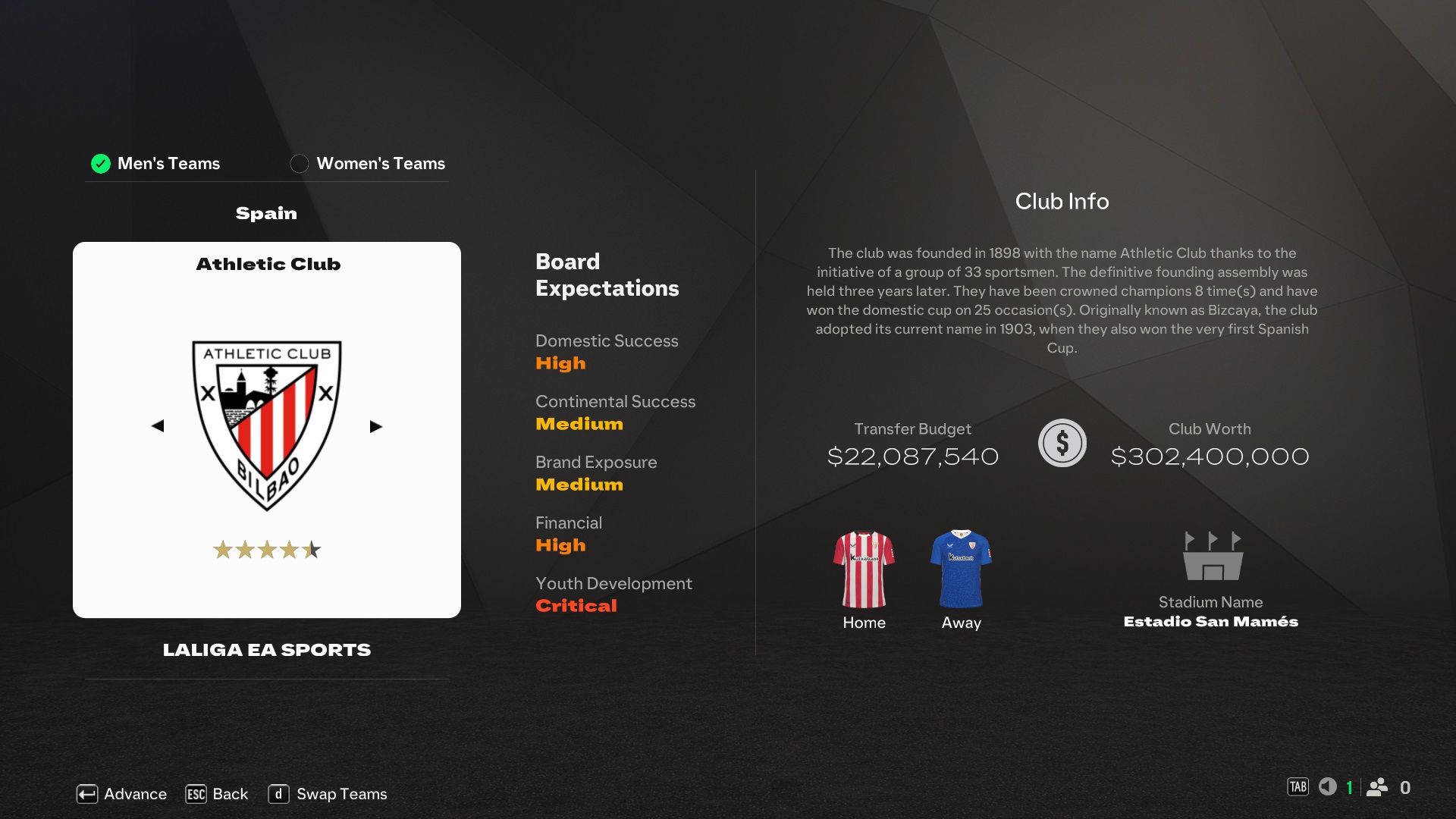 Athletic Club in EA Sports FC 25.