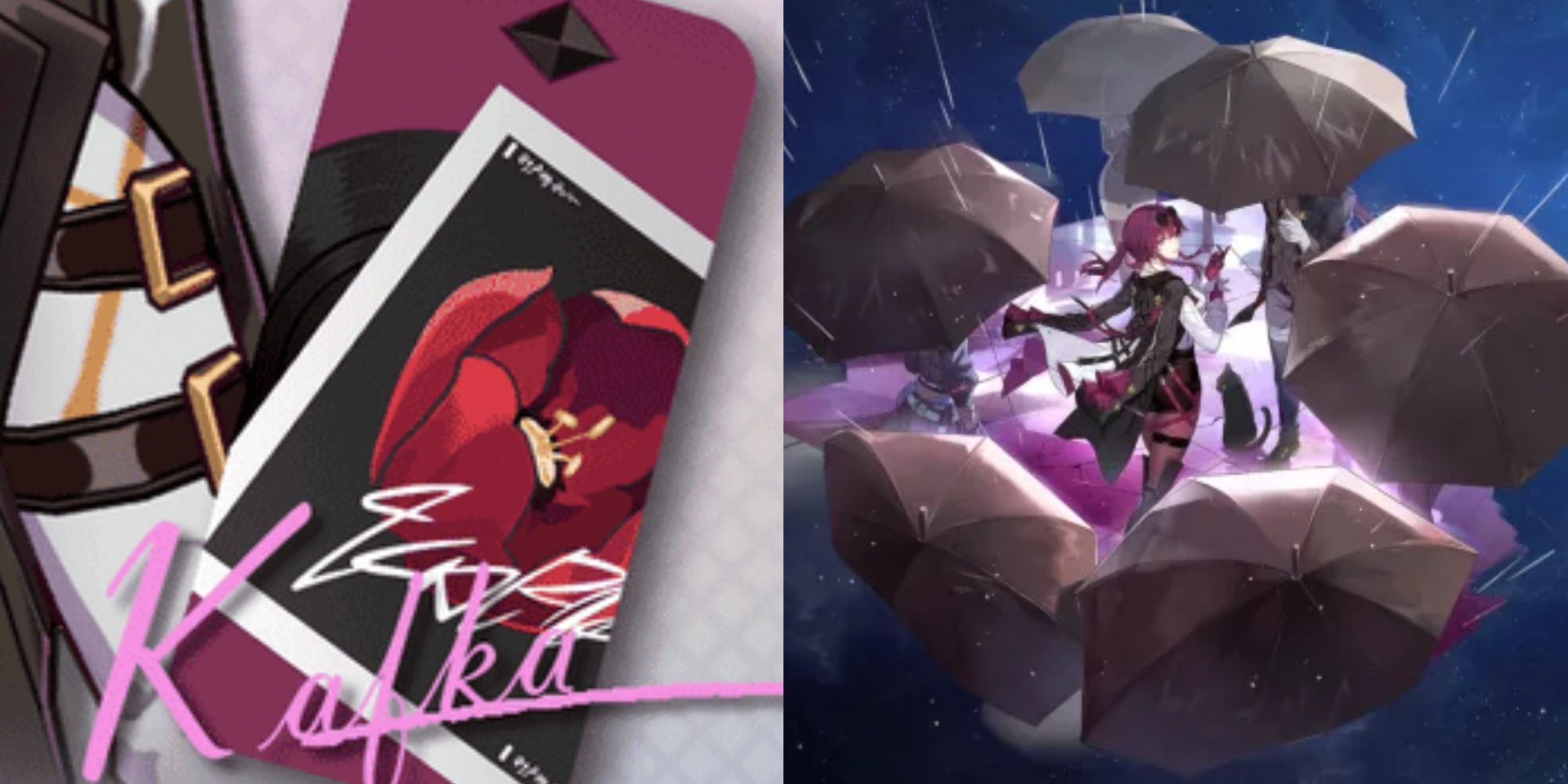 Kafka's phone case and character portrait in Honkai: Star Rail.