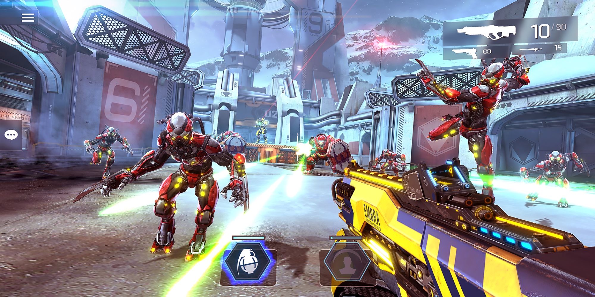 Player fights aliens with assault rifles