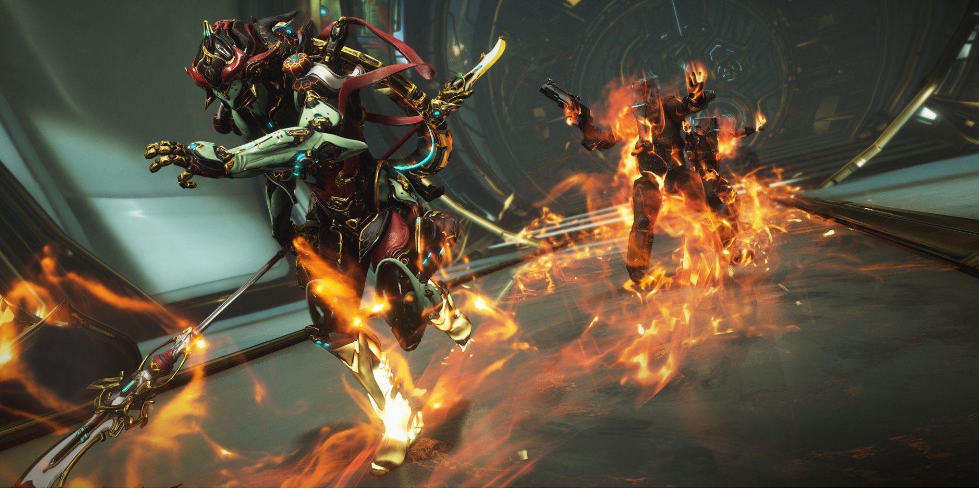 Great PvE Games - Warframe - Player displays abilities of bio-metal suit