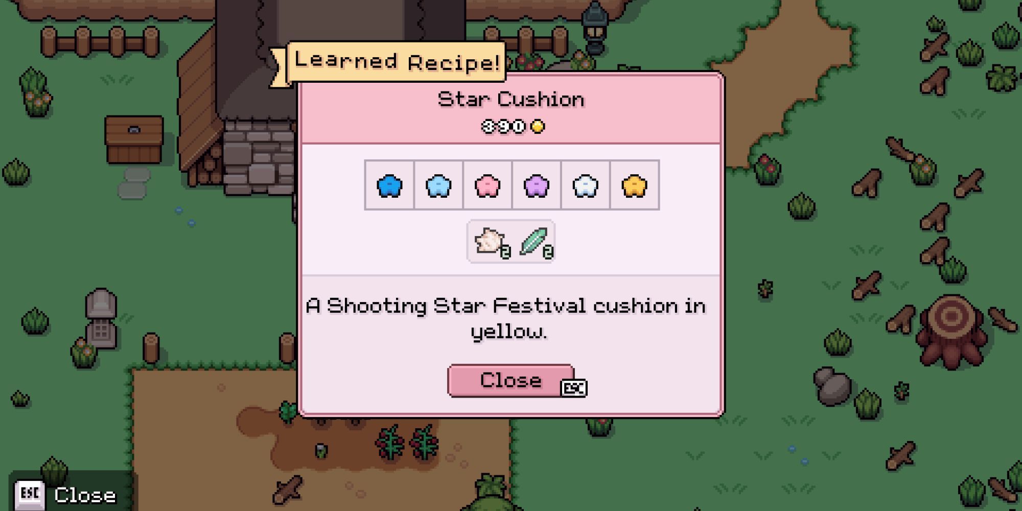 Star Cushion recipe in Fields of Mistria