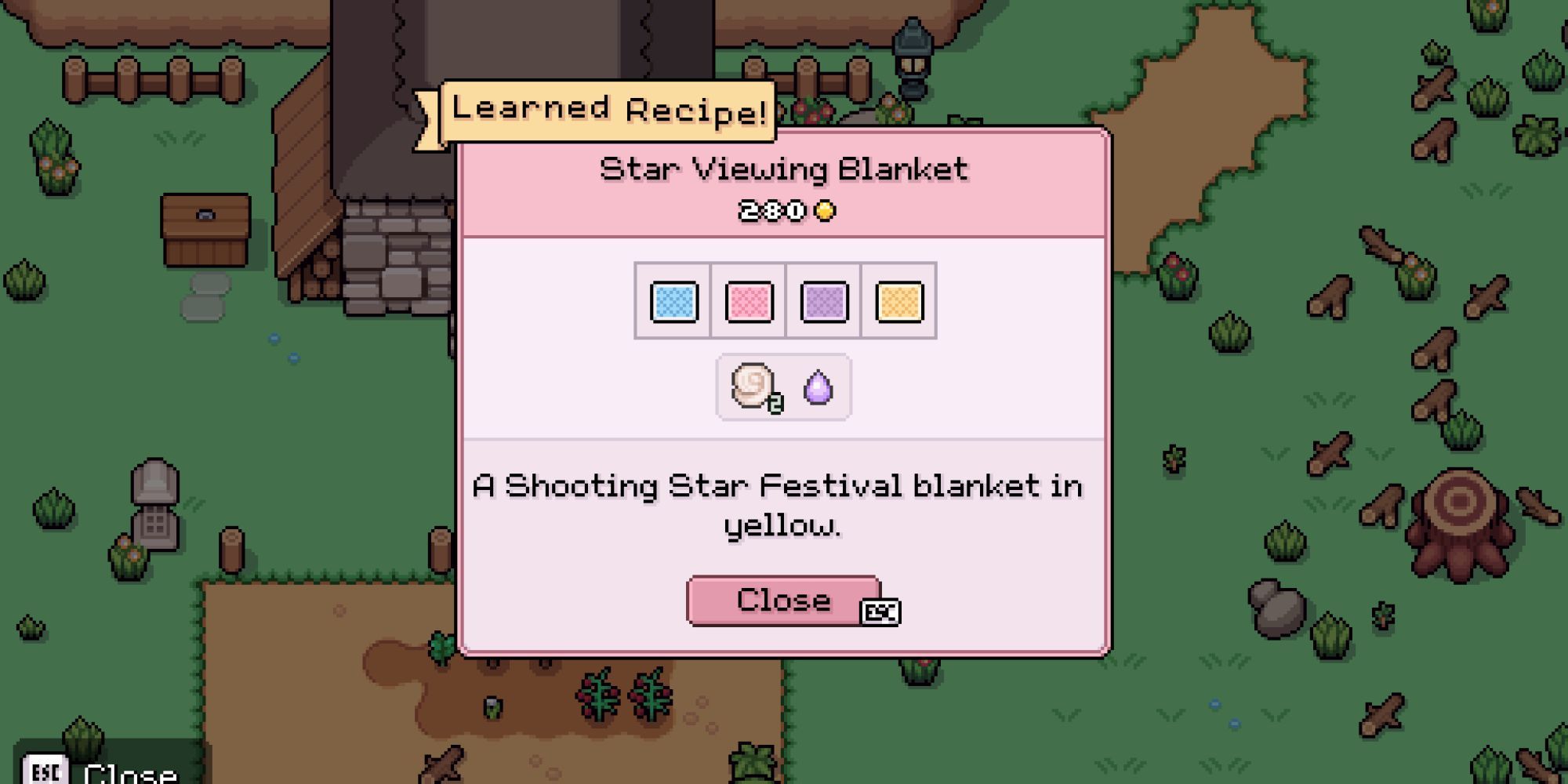 Star Viewing Blanket recipe in Fields of Mistria