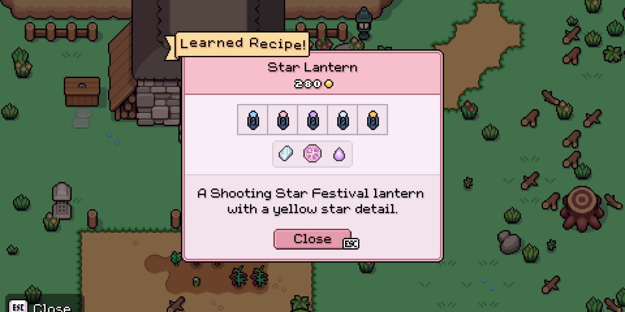 Star Lantern recipe in Fields of Mistria