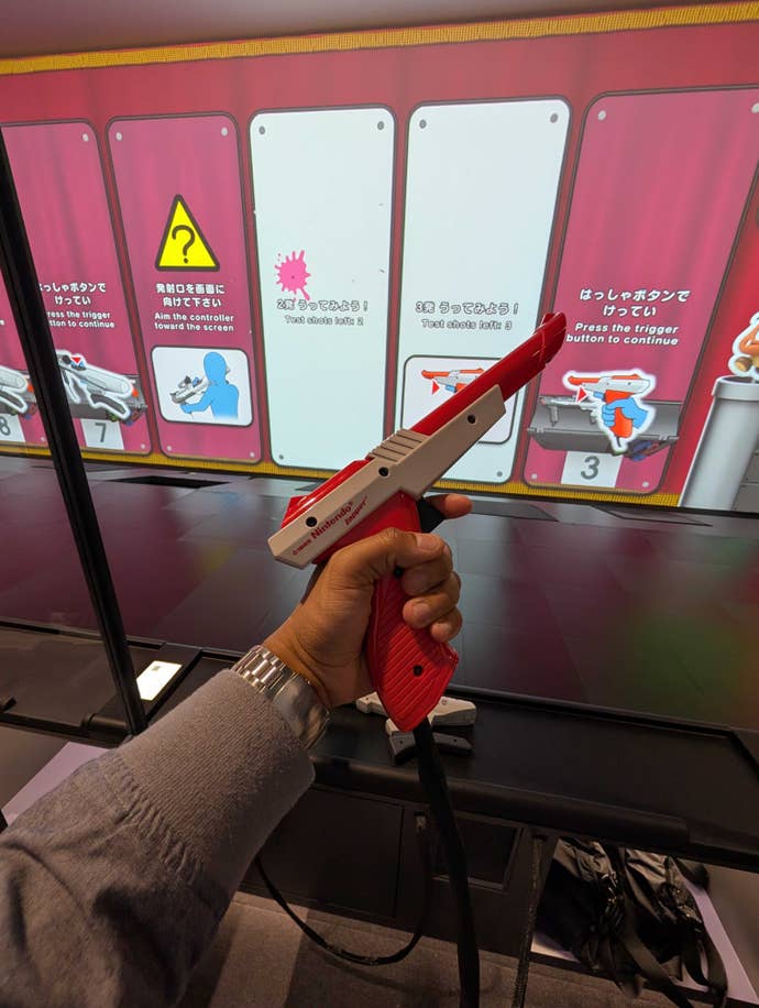 A light gun in the Nintendo Museum.