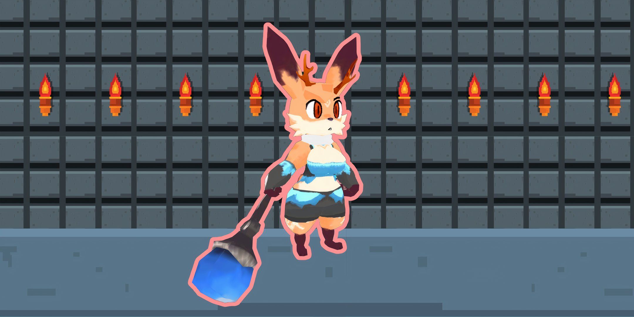 Image of the Wizwand Scepter being held by a fox character in Atlyss. 