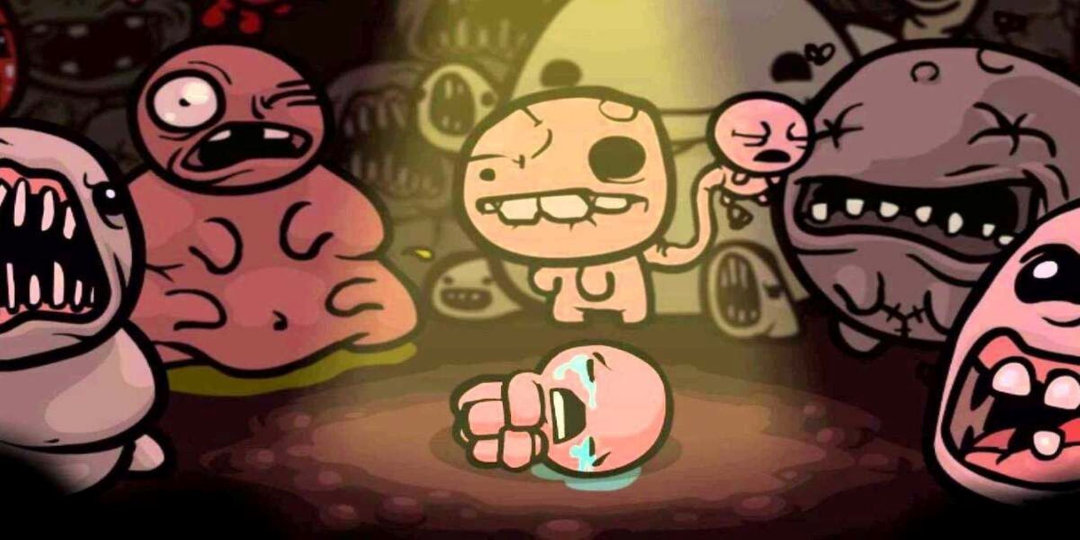 isaac crying surrounded by monsters