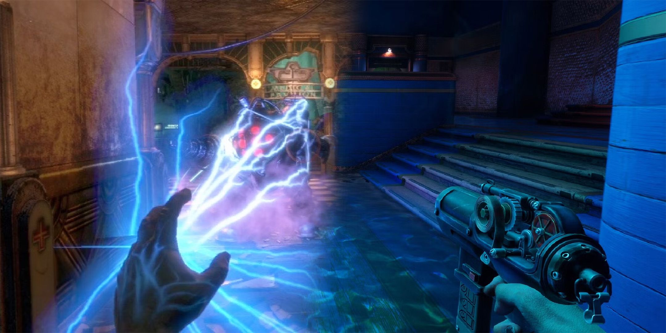 An electric attack used against a Big Daddy in Bioshock 1.