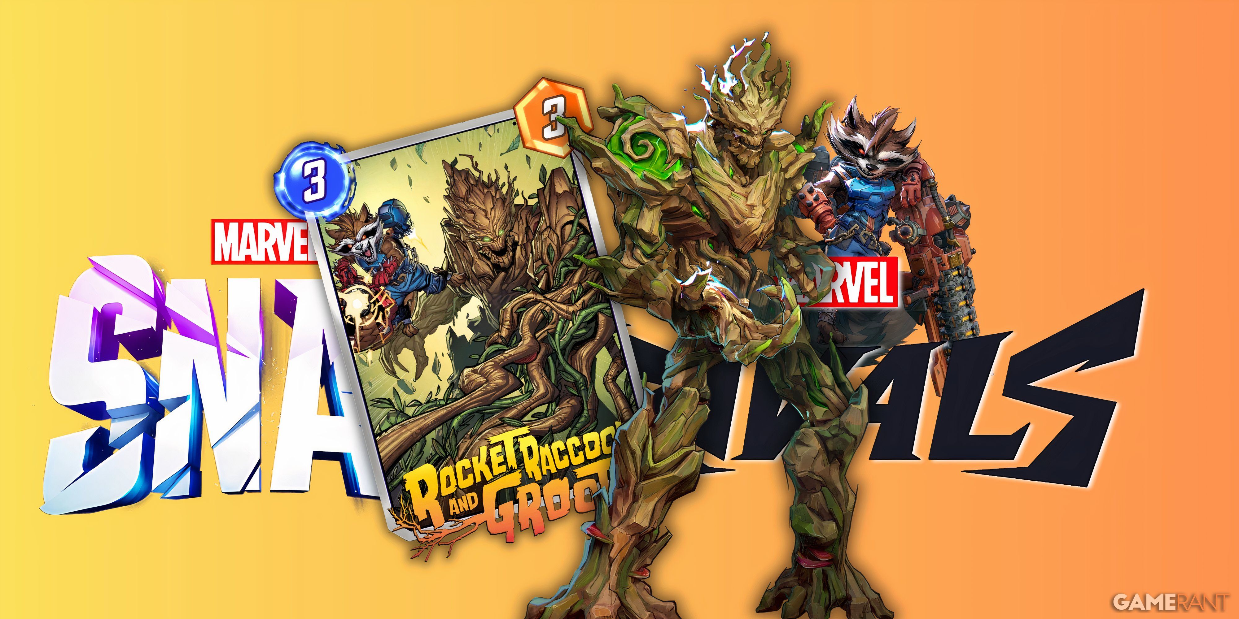 rocket raccoon and groot in marvel snap and marvel rivals.