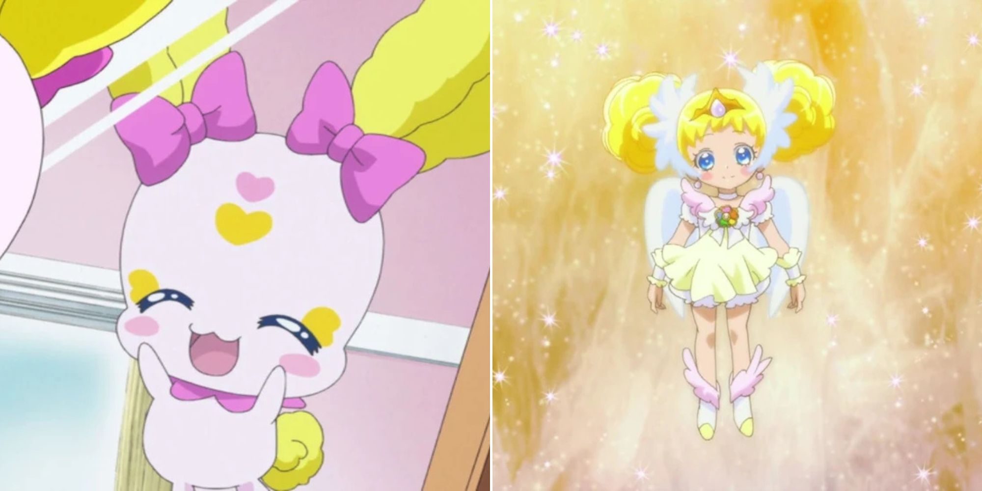 Candy looking at herself in the mirror, and Candy's Royale Candy transformation.