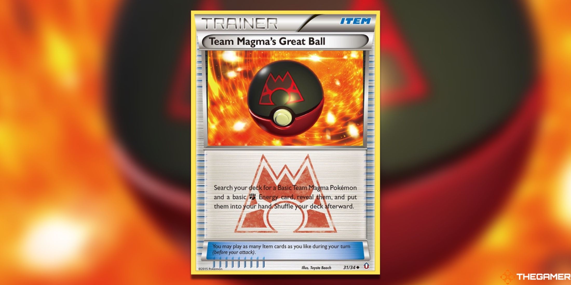 The Double Crisis Team Magma's Great Ball from the Pokemon TCG.