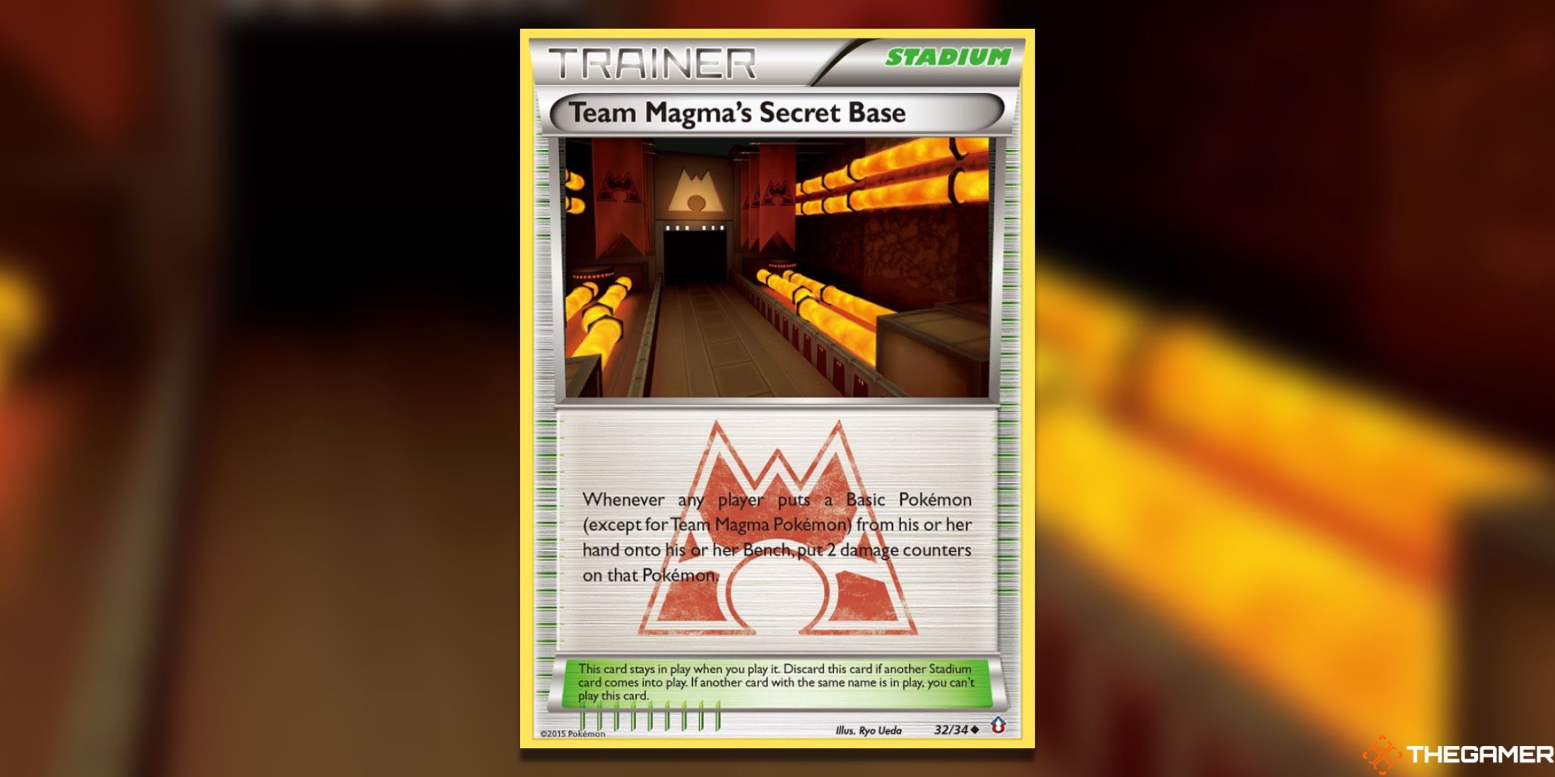 The Double Crisis Team Magma's Secret Base from the Pokemon TCG.