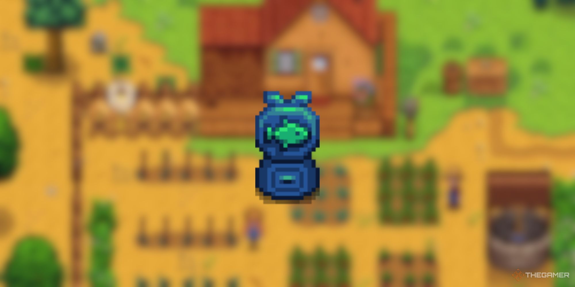 An image overlaying a bait maker over a farm in Stardew Valley.