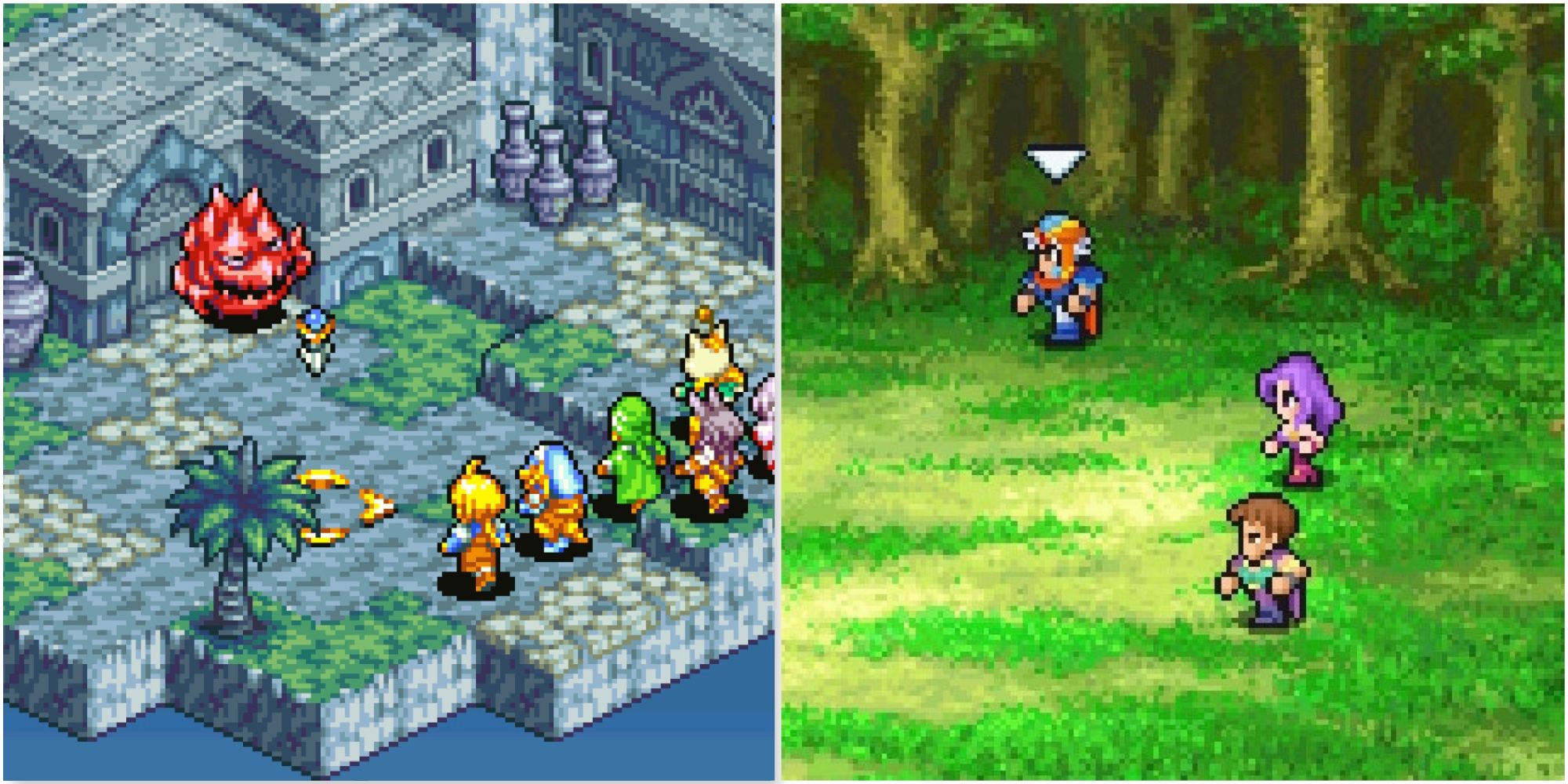 Fighting a battle in Final Fantasy Tactics Advance and Fighting a battle in Final Fantasy 2