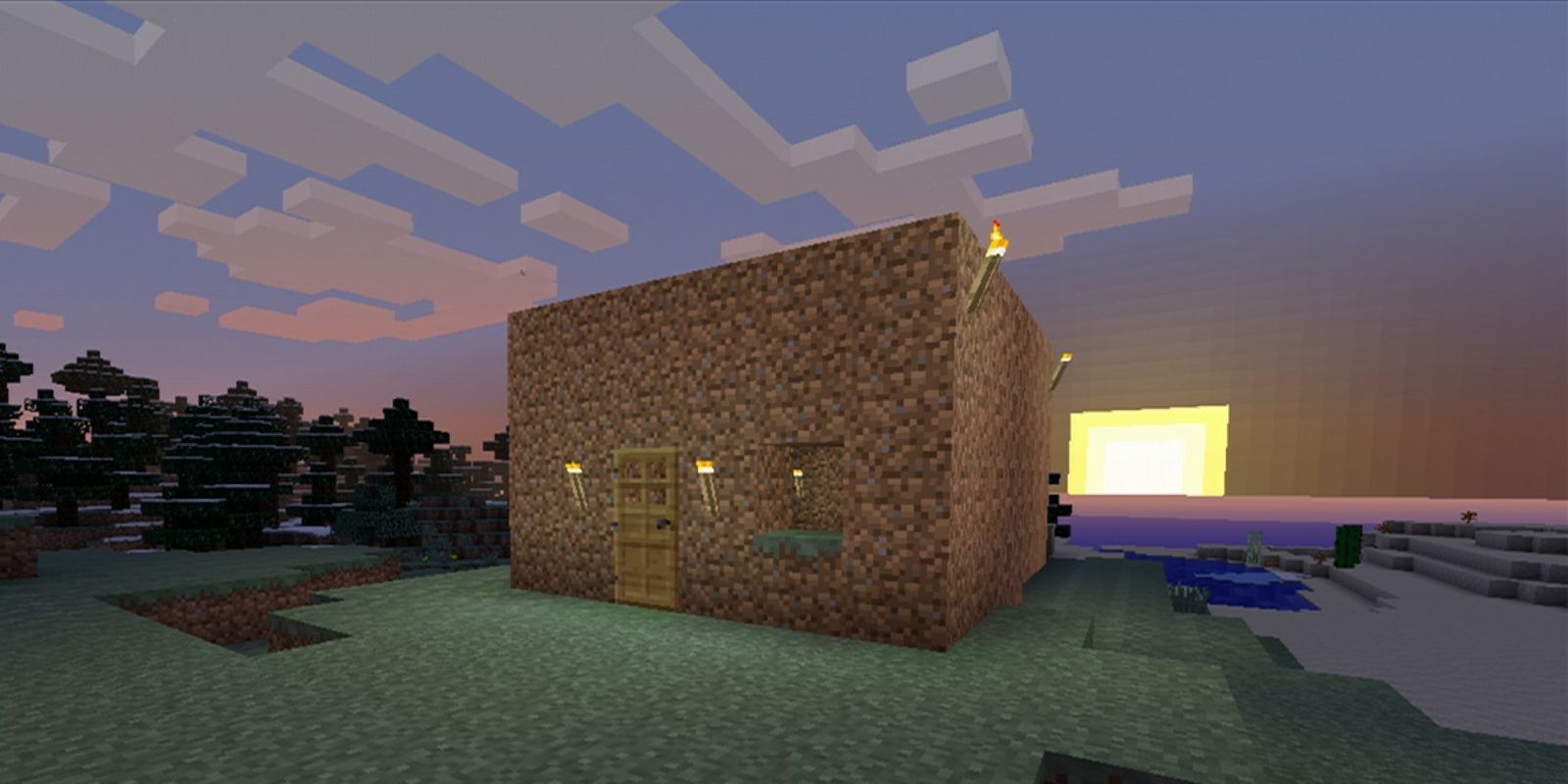 Minecraft Screenshot Of Basic Dirt Shelter.