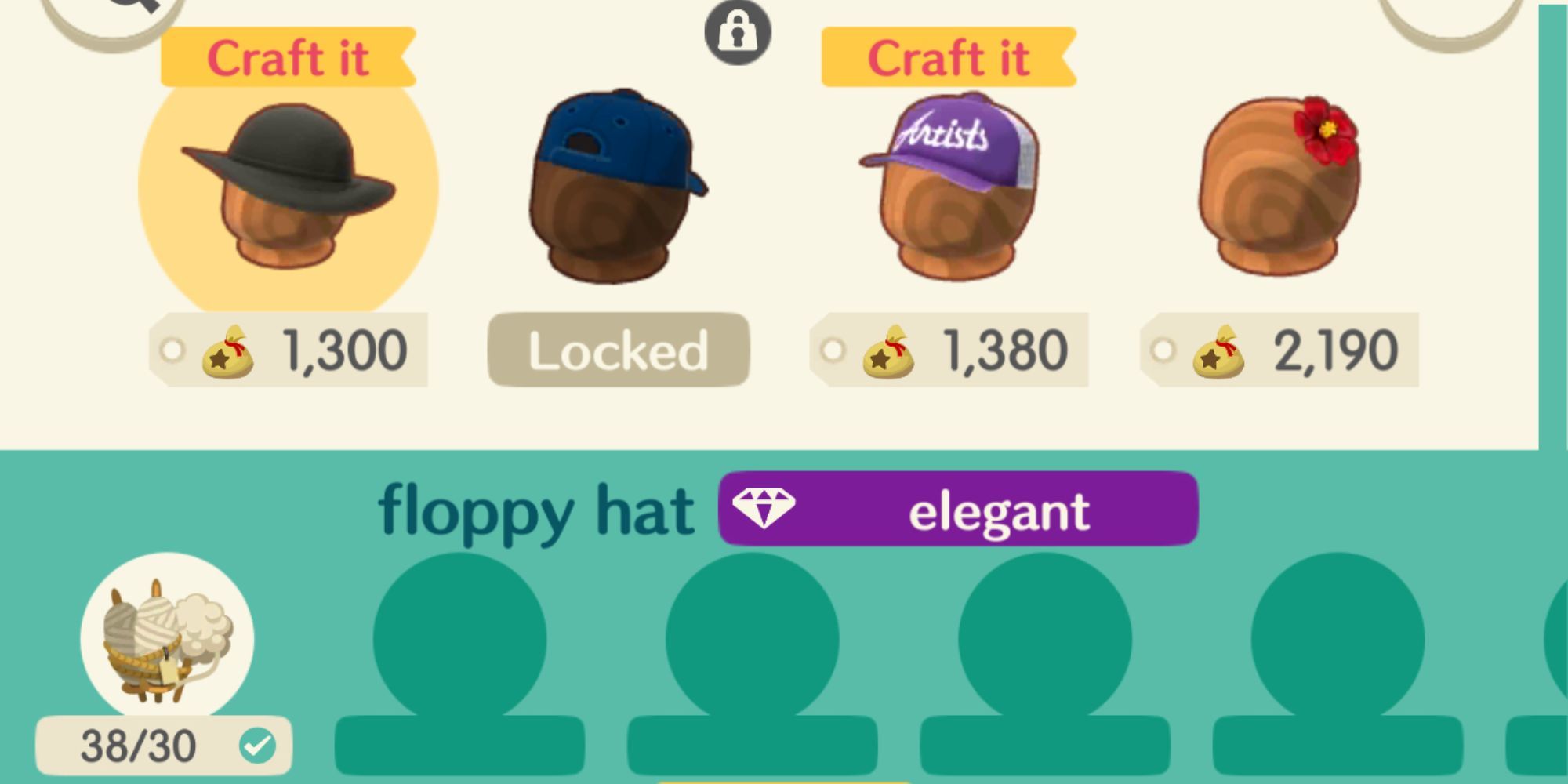 animal crossing pocket camp complete crafting recipe floppy hat