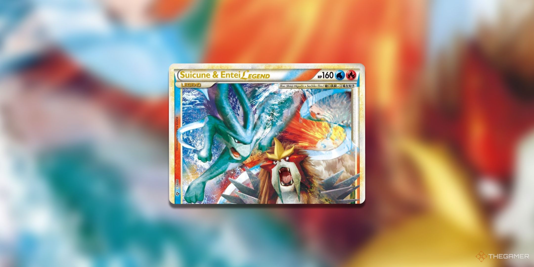 Suicune And Entei Legend Top Half Unleashed Pokemon TCG Card Art.