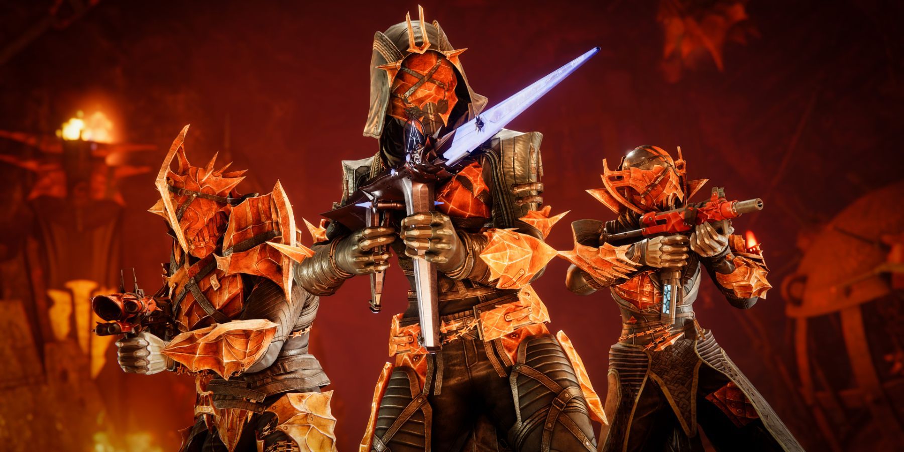 Destiny 2 Revenant Guardians Holding Weapons