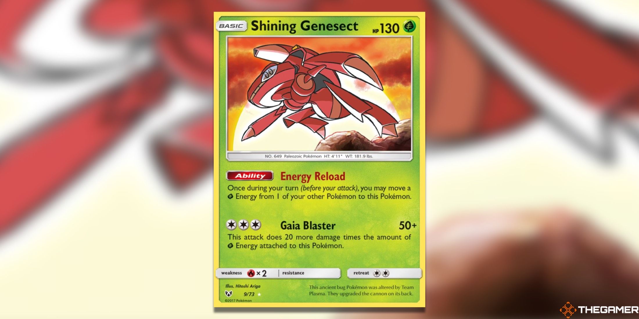 The Genesect from Shining Legends in the Pokemon TCG.