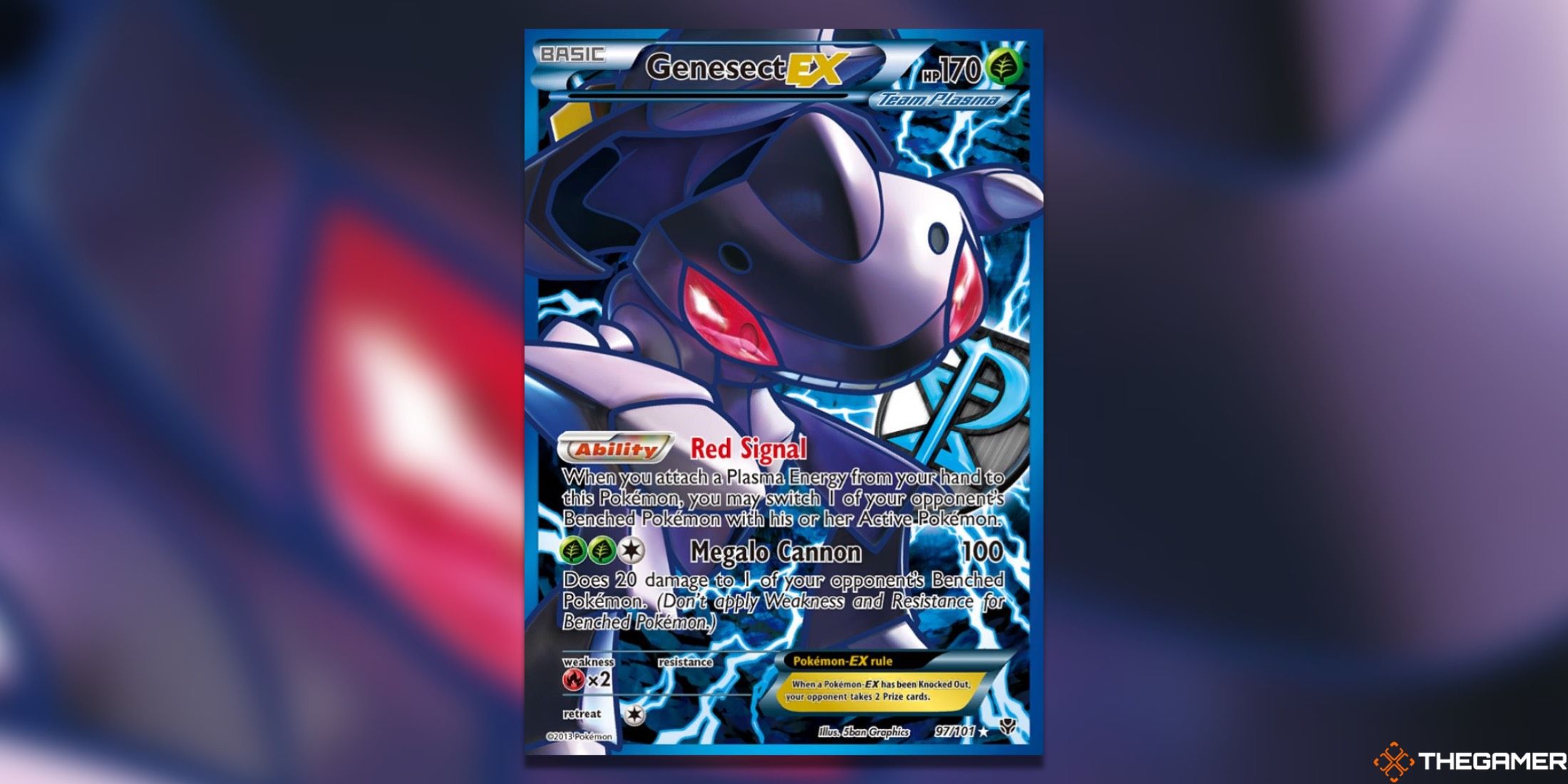 The Genesect from Plasma Blast in the Pokemon TCG.