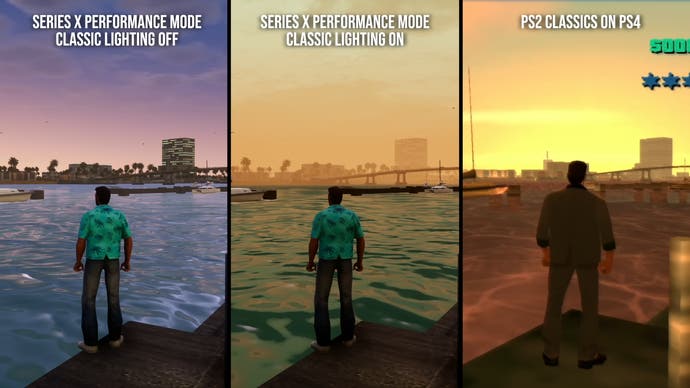 GTA Vice City classic lighting on vs off