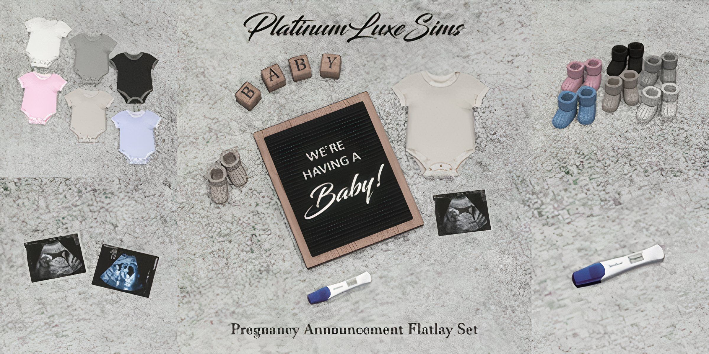 Pregnancy Announcment Flatlay Set mod