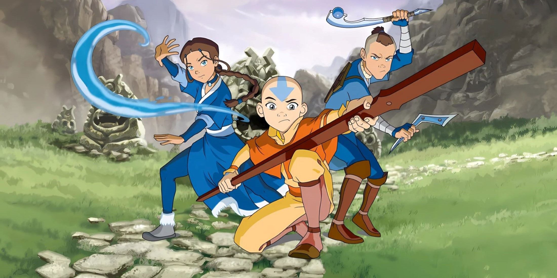 Aang, Katara, and Sokka from Avatar: The Last Airbender