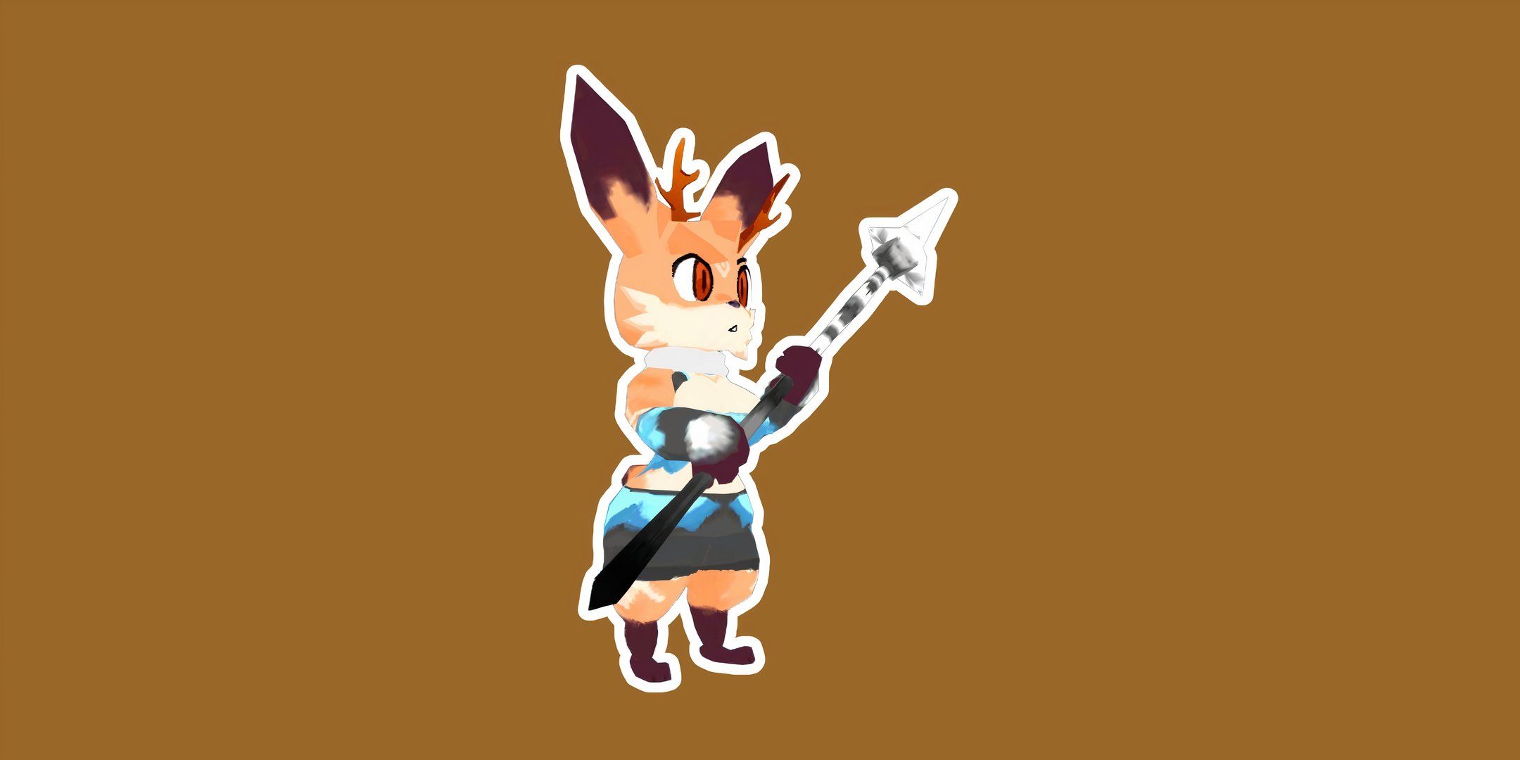 Iron Spear held by fox character in Atlyss.