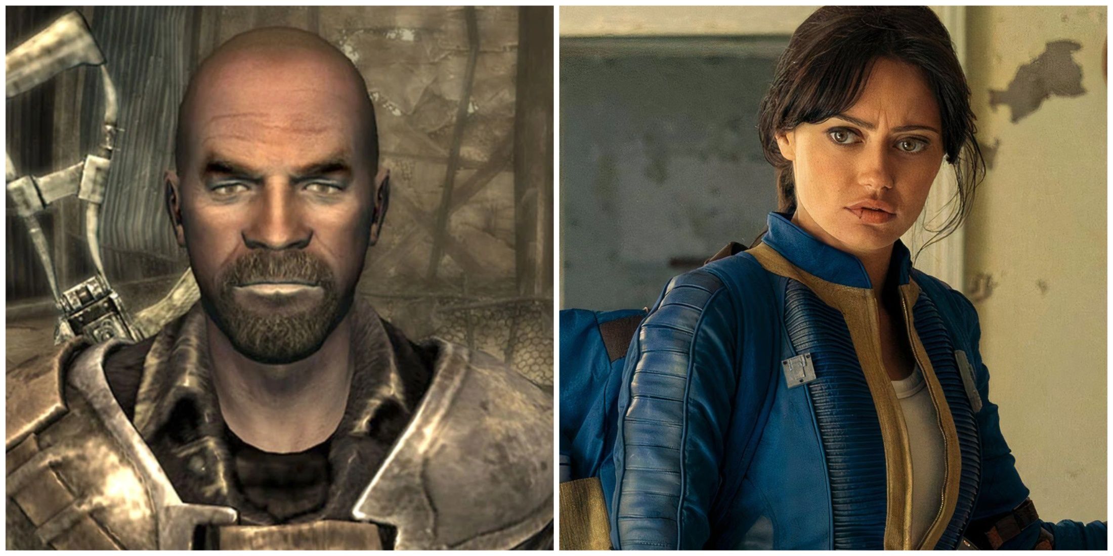 Split image of Jericho from Fallout 3 and Lucy from the Fallout series