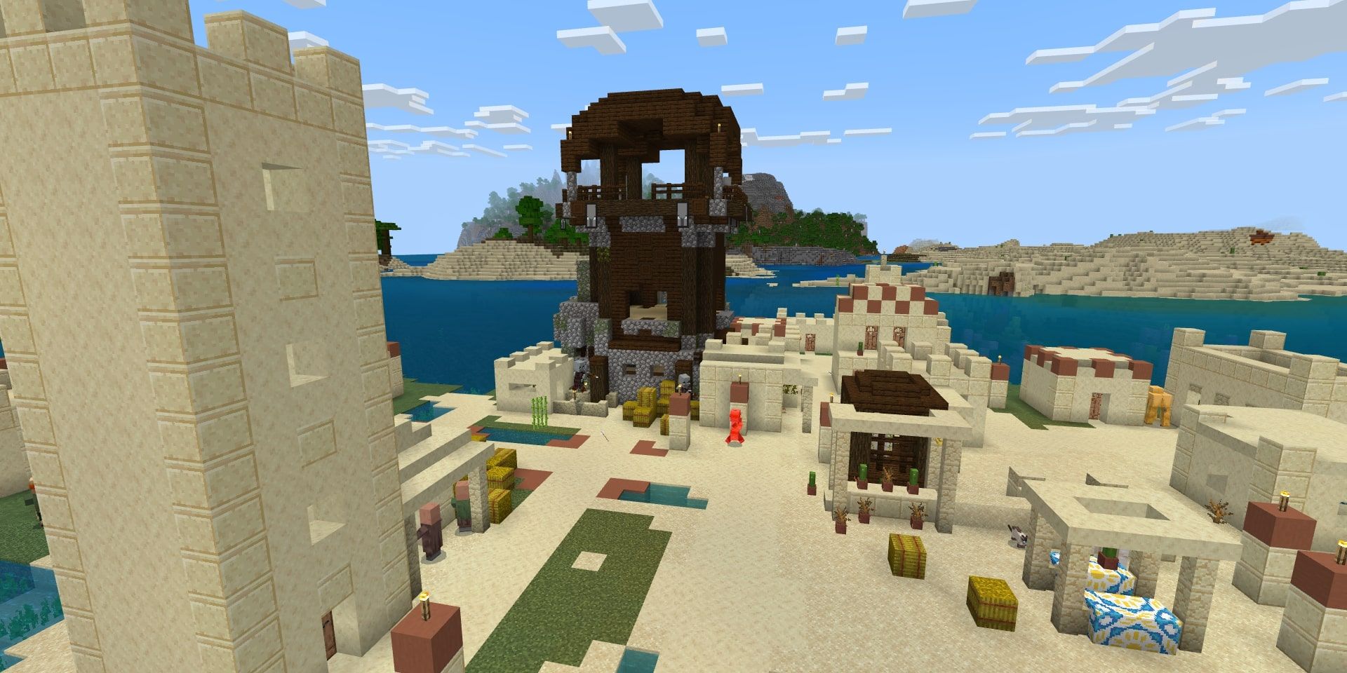 A desert village in Minecraft