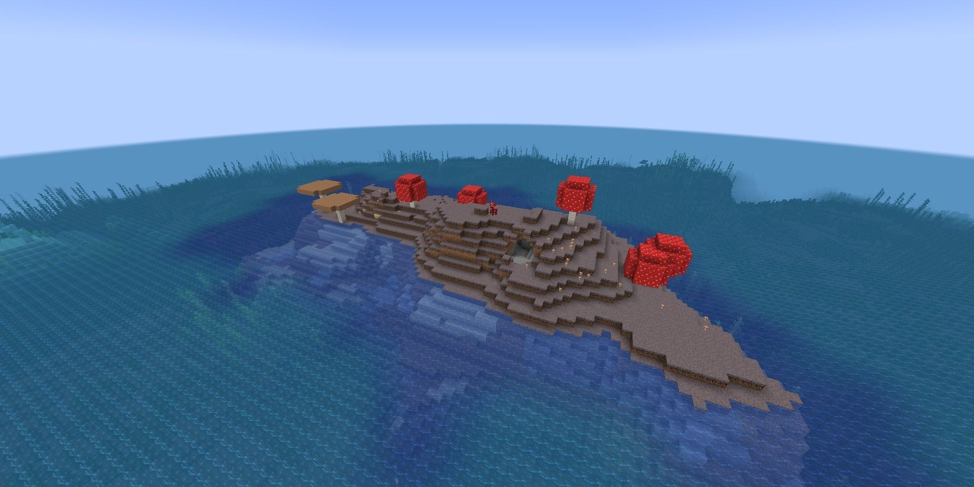 One mushroom island in Minecraft