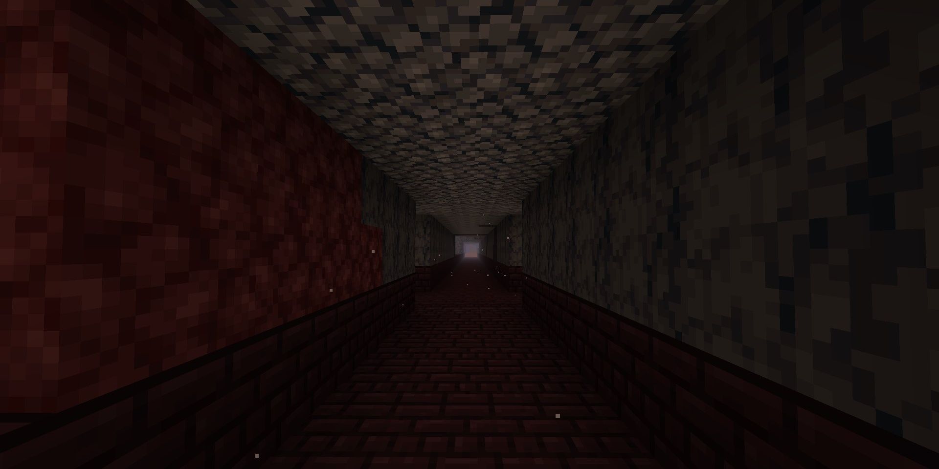 A Netherack and Basalt Block Hallway in Minecraft