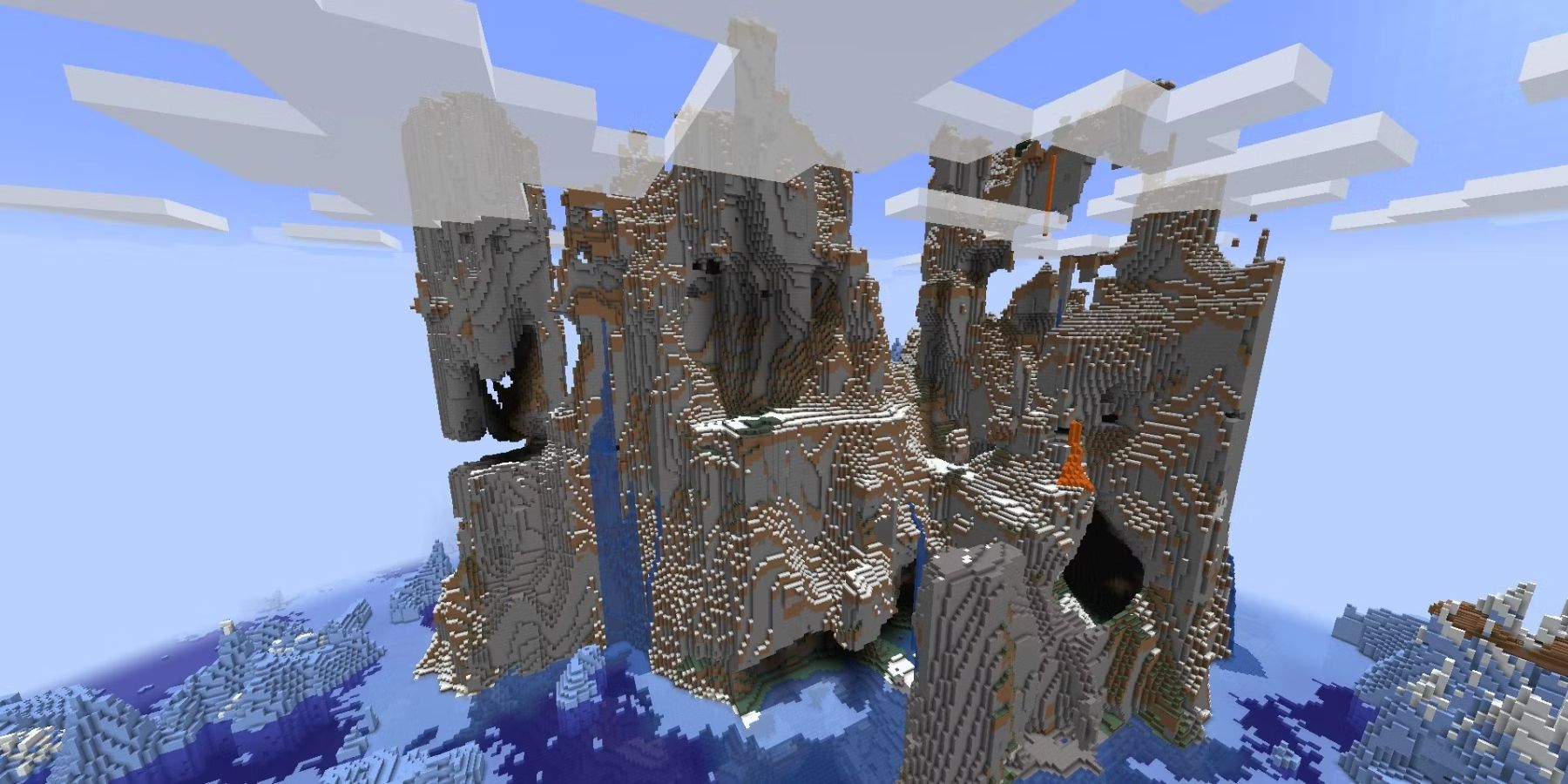 A mountain in Minecraft