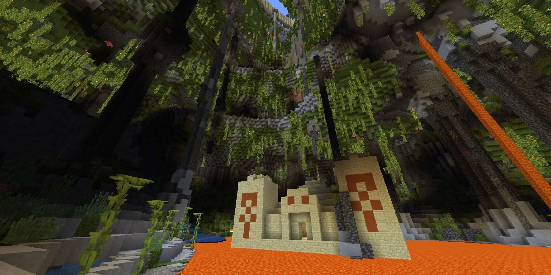 Underground Lava Temple in Minecraft