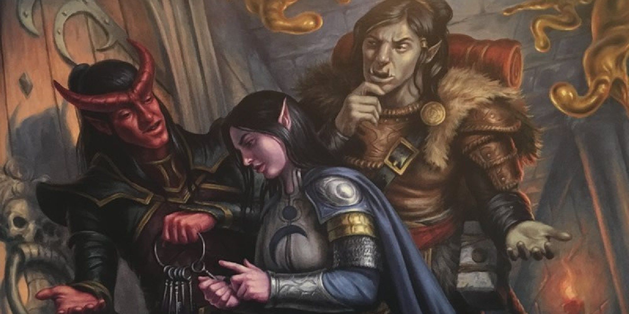 Dungeons & Dragons image showing how An adventuring party struggles to pick a lock.