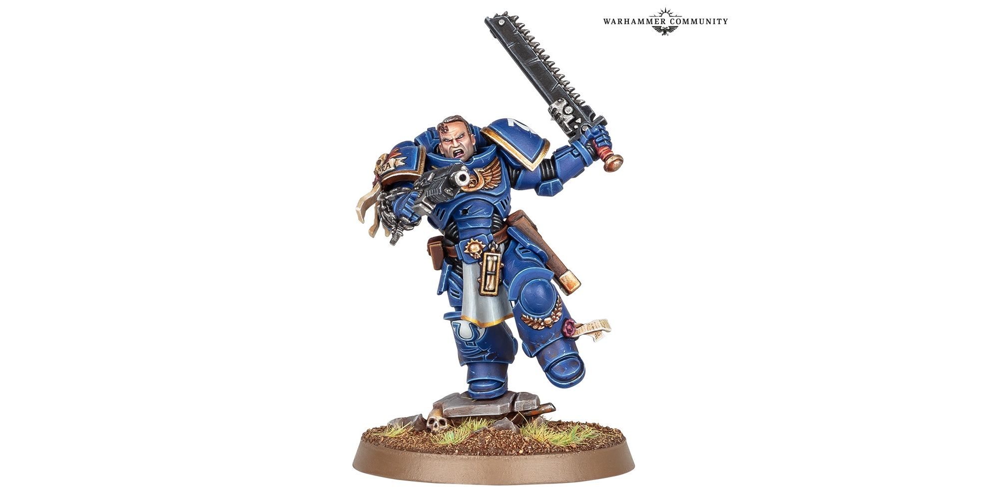 a miniature of lieutenant titus from warhammer 40k