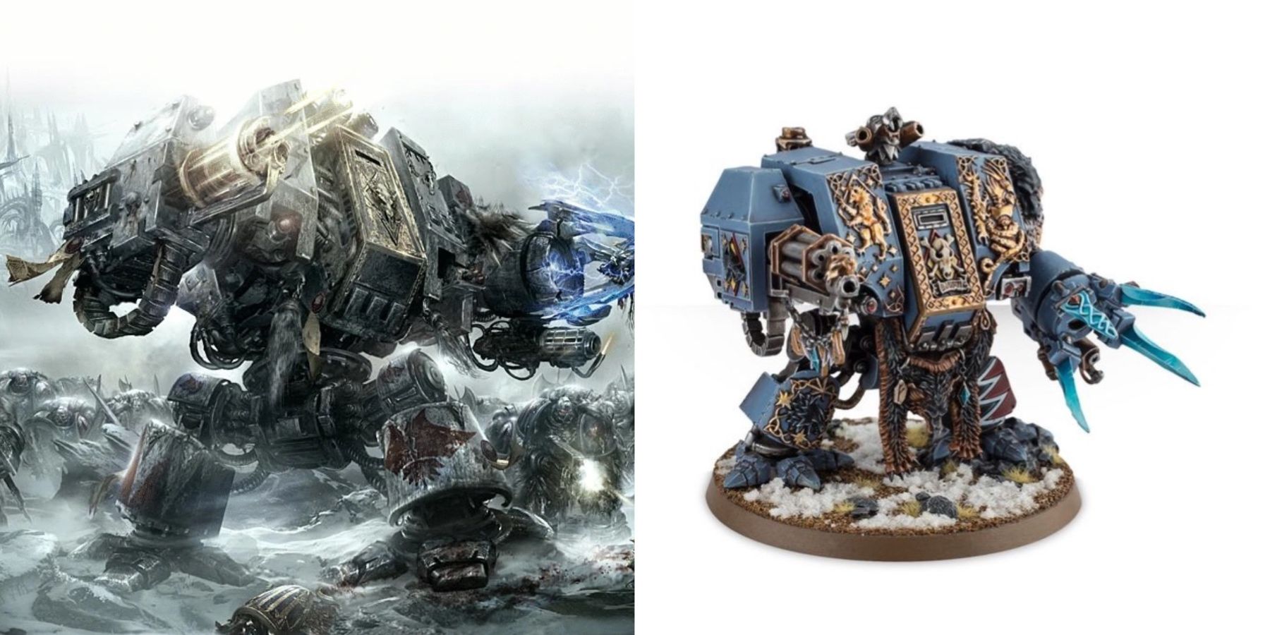 Warhammer 40k: Strongest Loyalist Space Marines in The Lore picture of bjorn as a dreadnaught and model